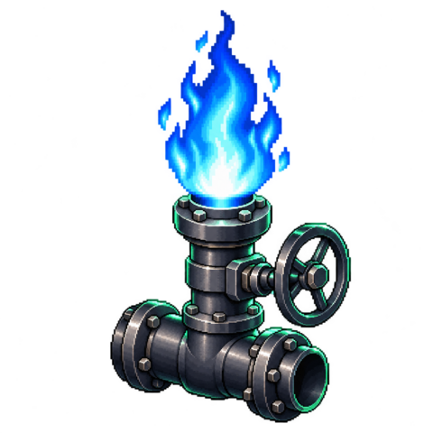 Natural gas flame